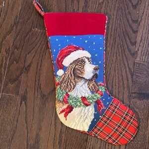 Springer Spaniel Needlepoint Christmas Stocking